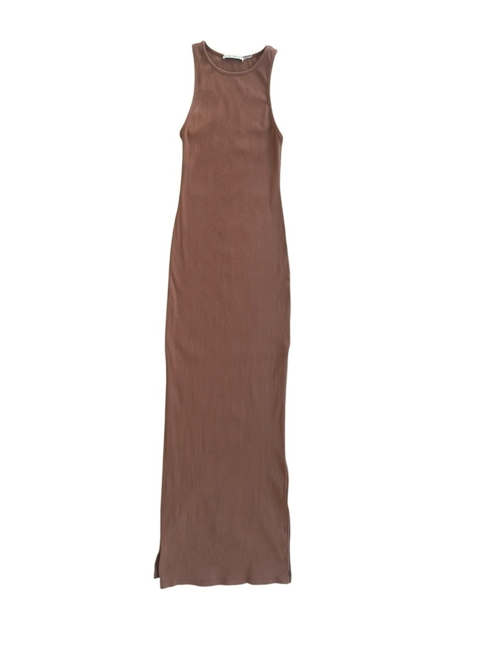 Alice + Olivia Brown Ribbed Bodycon Tank Maxi Dress